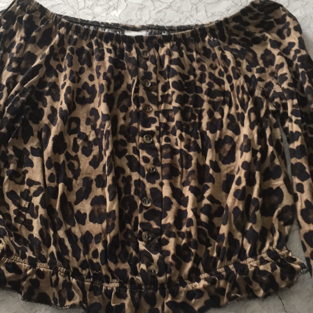 Leopard print top.